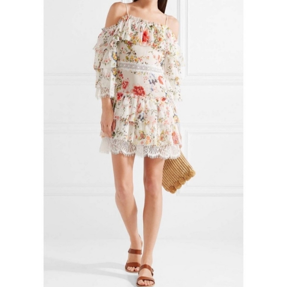 ALICE + OLIVIA Santos Floral Silk Dress Size 4